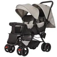 Poussette double pour bébé, siège avant et arrière, légère, pliable, Double assise et couchée, deuxième poussette pour bébé 5