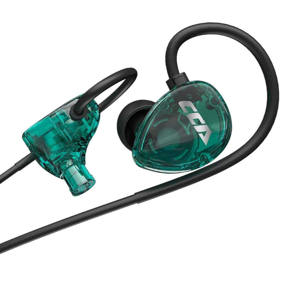 Проводные наушники-вкладыши CCA CSA, наушники-вкладыши с шумоподавлением, Спортивная гарнитура с шумоподавлением без микрофона, голубой цвет