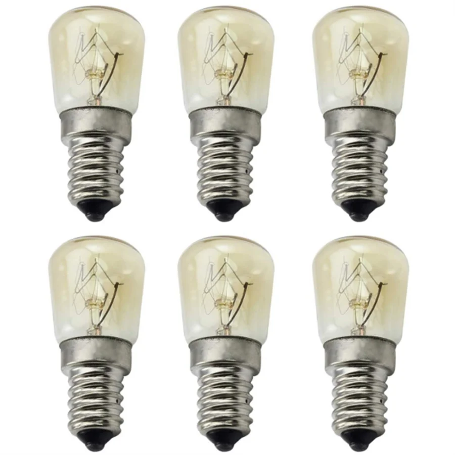 Incandescent Bulb 6 Pack Light bulb T26 E12/E14/E17/E27/B22 25/15W 120V/230V Incandescent Small Edison for Microwave Oven Fridege Salt Lamp