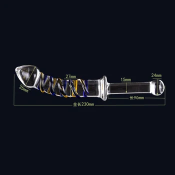 Crystal Glass Dildo Big Anal Plug Sex Toy For Women Beads Vagina Massage For Famale Masturbation Penis G-spot Clitoris Men Adult 6