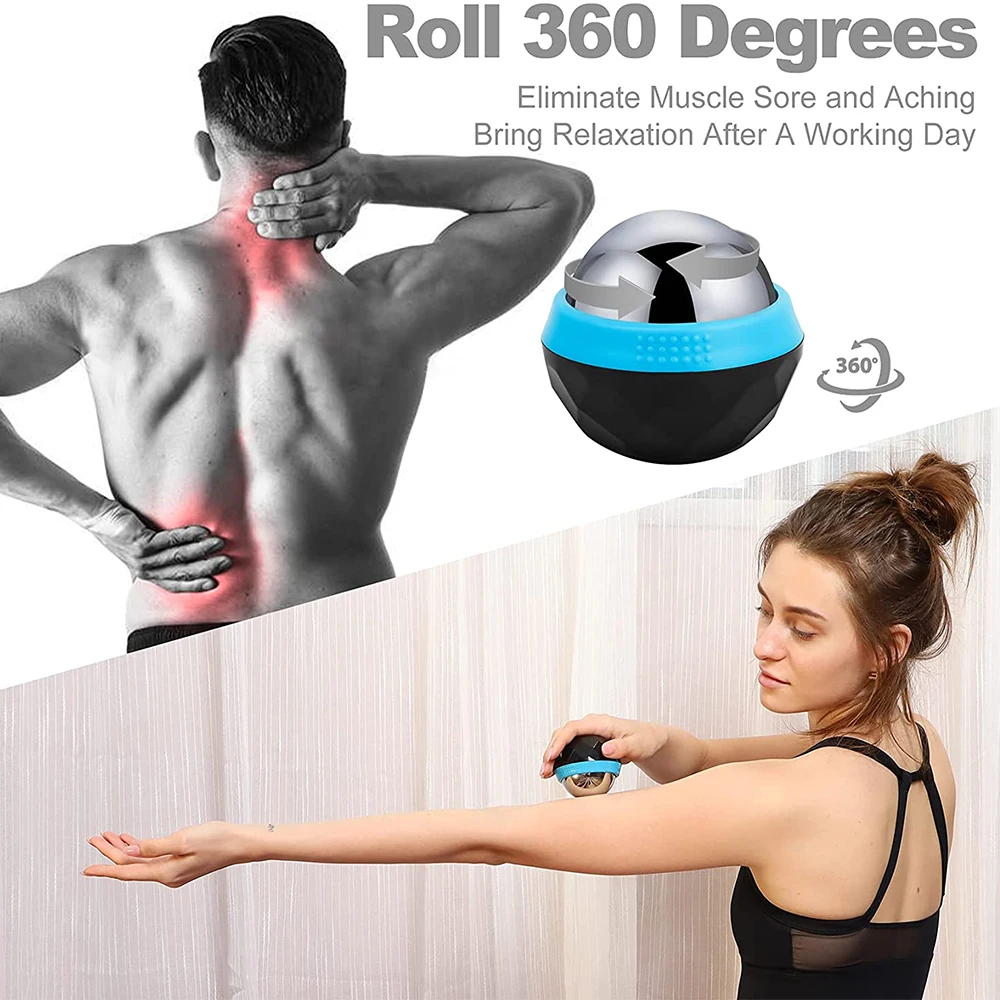 Hot/Cold Massage Roller Ball Stainless Steel Body Therapy Ice Roller Pain Relief Deep Tissue Massage Balls Body Face Massager