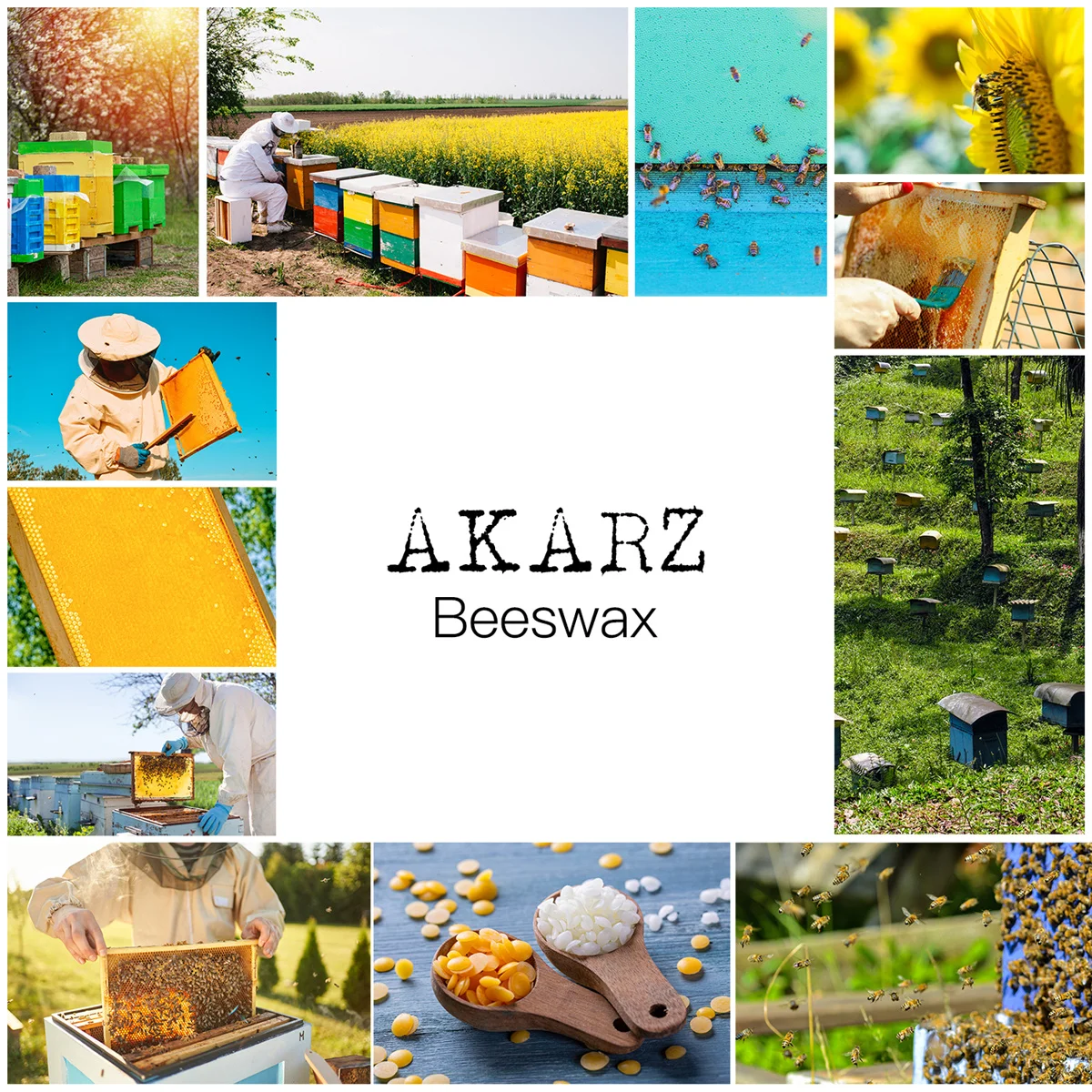 AKARZ White Beeswax Pure Natural Cosmetic Grade Top Quality for DIY Lip Balms Lotions Candles Bees Wax Pastilles Raw Material