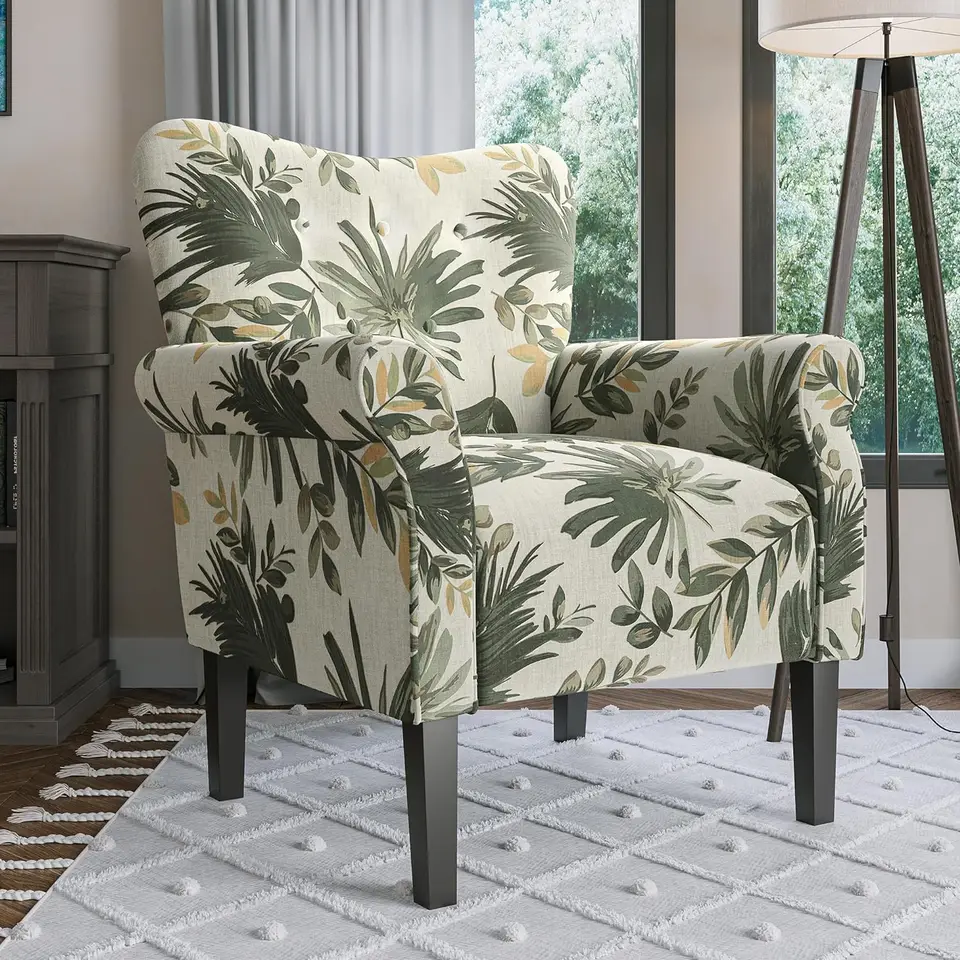 BELLEZE Modern Accent Chair for Living Room, High Back Floral