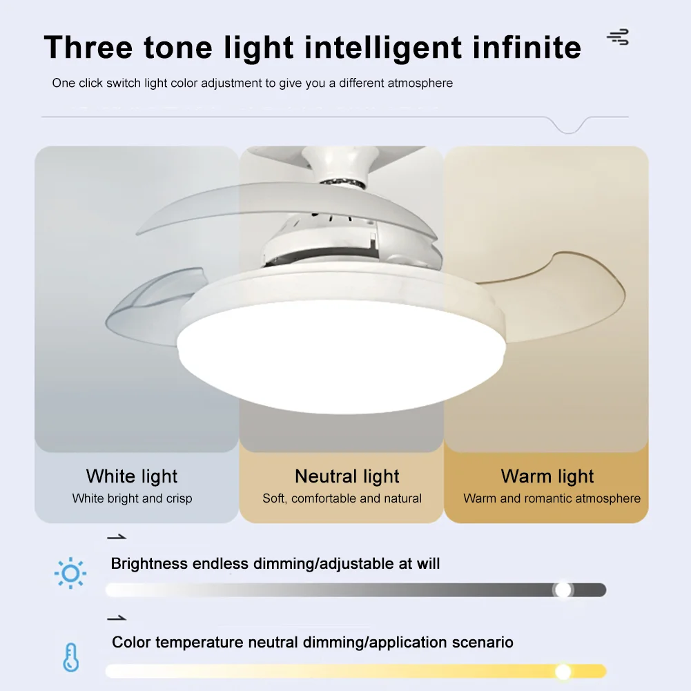 Fandelier Ceiling Fan Remote Control Chandelier Ceiling Fan 3 Colour Temperatures Dimmable for Bedroom Living Room Dinning Room