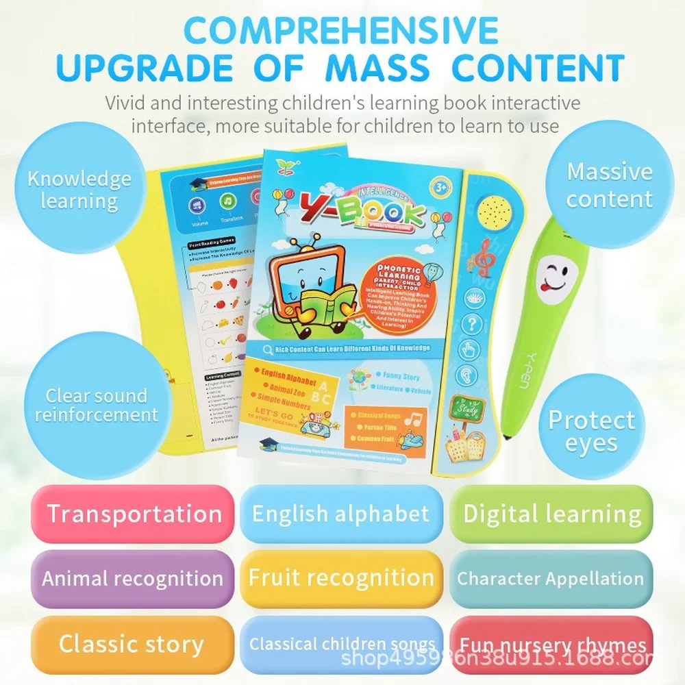 English Language Reading Book Learning E-book for Children Interactive Voice Reading Machine Early Educational Toys Kids Gift 3