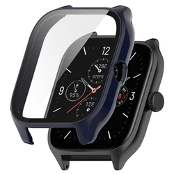 Complete Coverage Protective Case and Screen Protector for Amazfit GTS 4 Mini (Midnight Blue)
