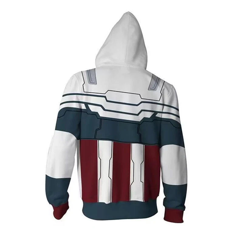 Sam Wilson Estampa Zíper Capitão Hoodies Traje de Festa Roupas