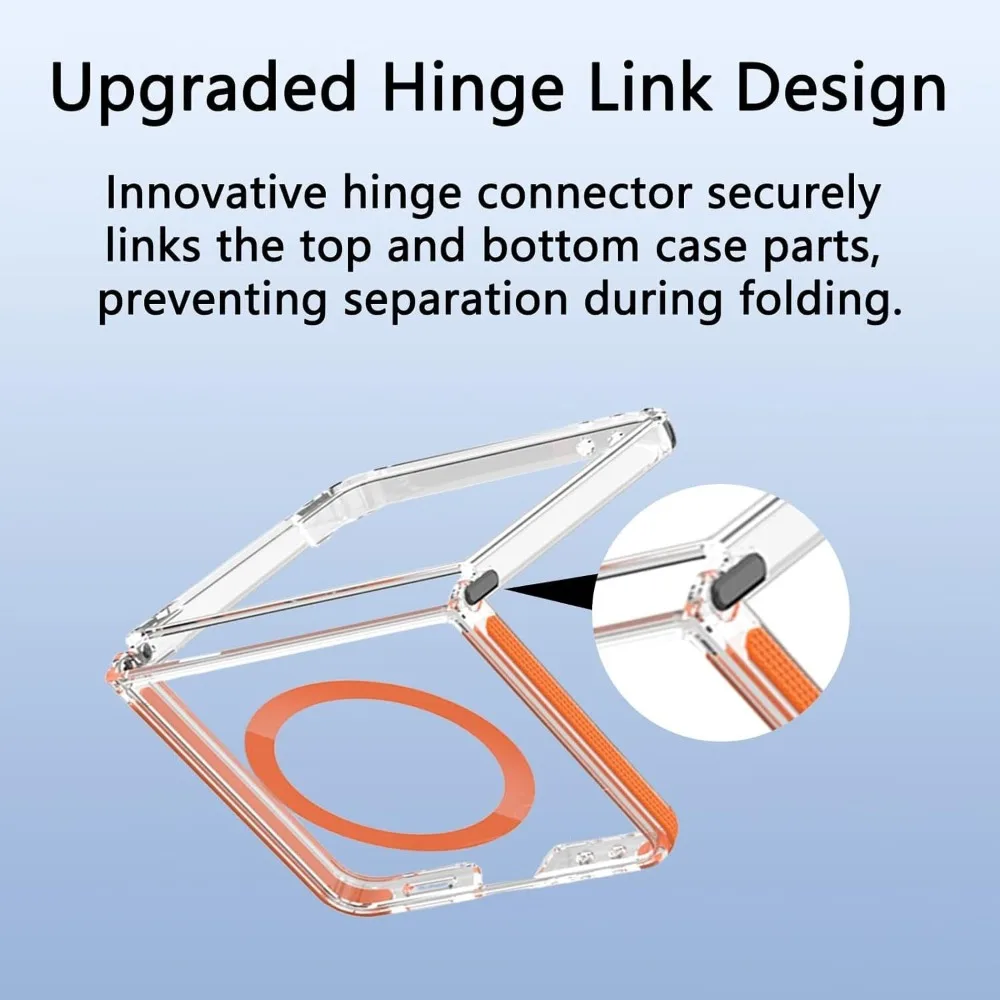 Luxury Transparent PC Case with MagSafe Wireless Charging and Hinge Protection - Shockproof Design