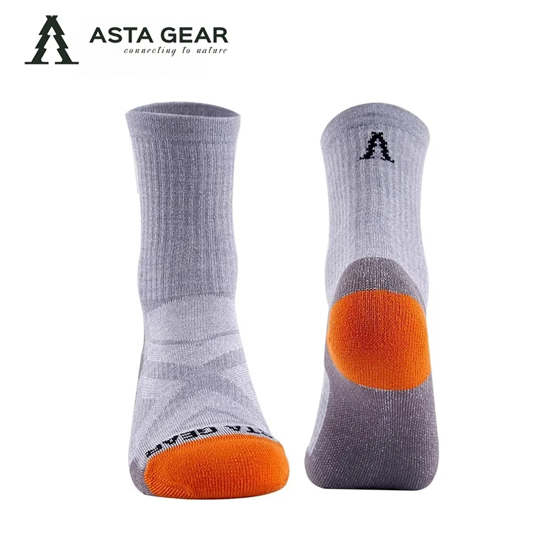 ASTA GEAR-Merino Wool Socks for Outdoor Skiing, mountaineering, Hiking, Mountain Climbing, Mid Length, Warm, Autumn, Winter