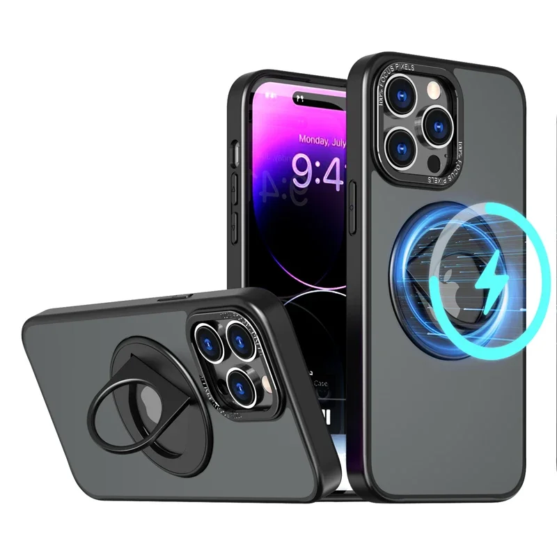 Custodia Xiaomi 12T Con Staffa Rotante 360° E Supporto Magnetico – Cover Paraurti PC+TPU, Protezione Militare, Rossa - 3