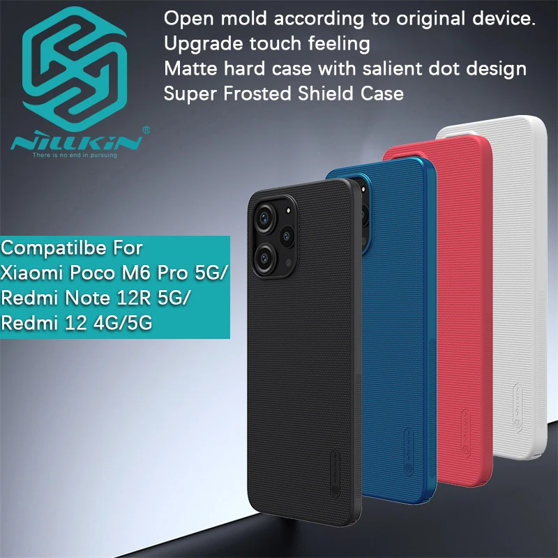 

Чехол Nillkin Матовый для телефона Xiaomi Poco M6 Pro/Redmi 12/Redmi 10/Redmi 11 Prime/Note 11E/Note 12R 4G