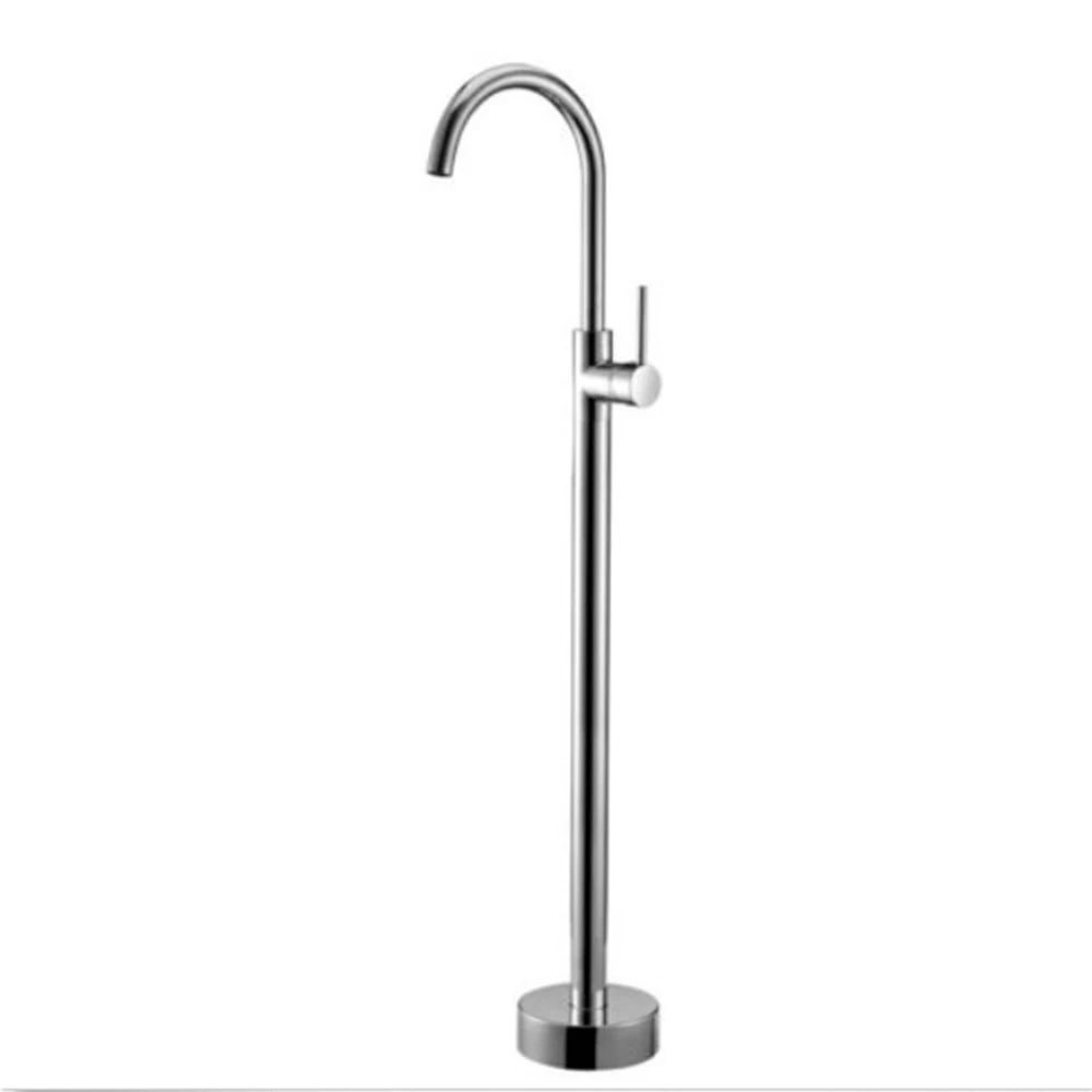 

Modern Floor Mount Bathroom Clawfoot Bathtub Filler Faucet Freestanding Chrome Sprayer Mixer 007