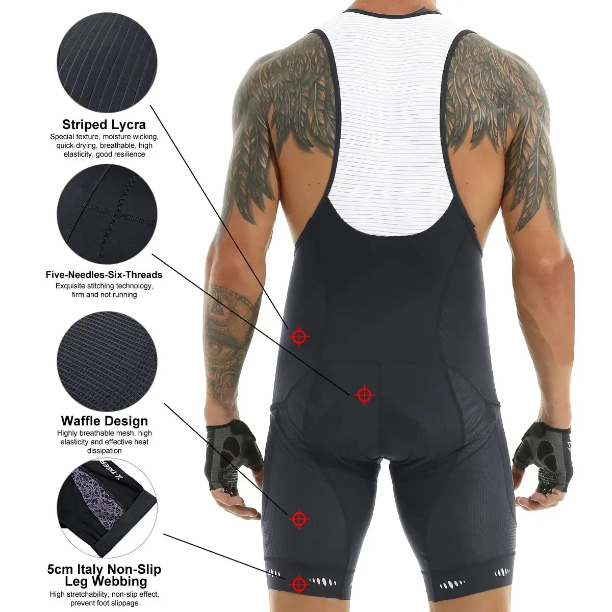 Cycling Bib Shorts Cycling Bib Shorts 5D Gel Pad Mountain Bike Shorts Bretelle Pockets Outdoor Breathable UPF50+ Bike Tight Bicycle