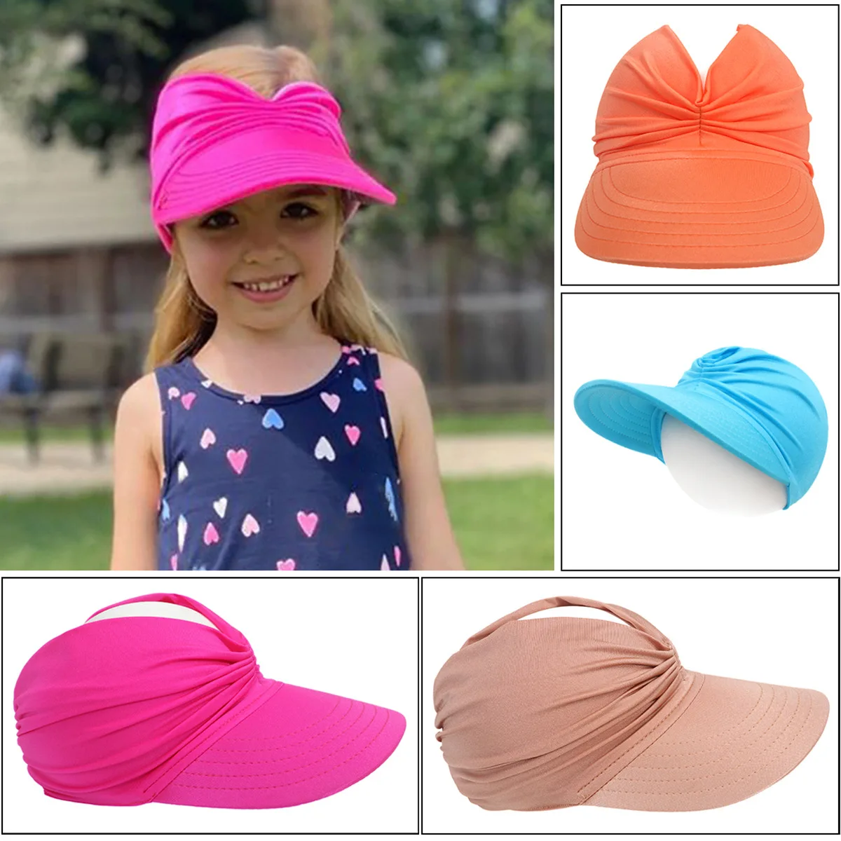 

2024 New Summer Big brim Sun Hat for Boys and Girls Outdoor Beach Sun Protection and Breathable Open Top Duck Tongue Hat