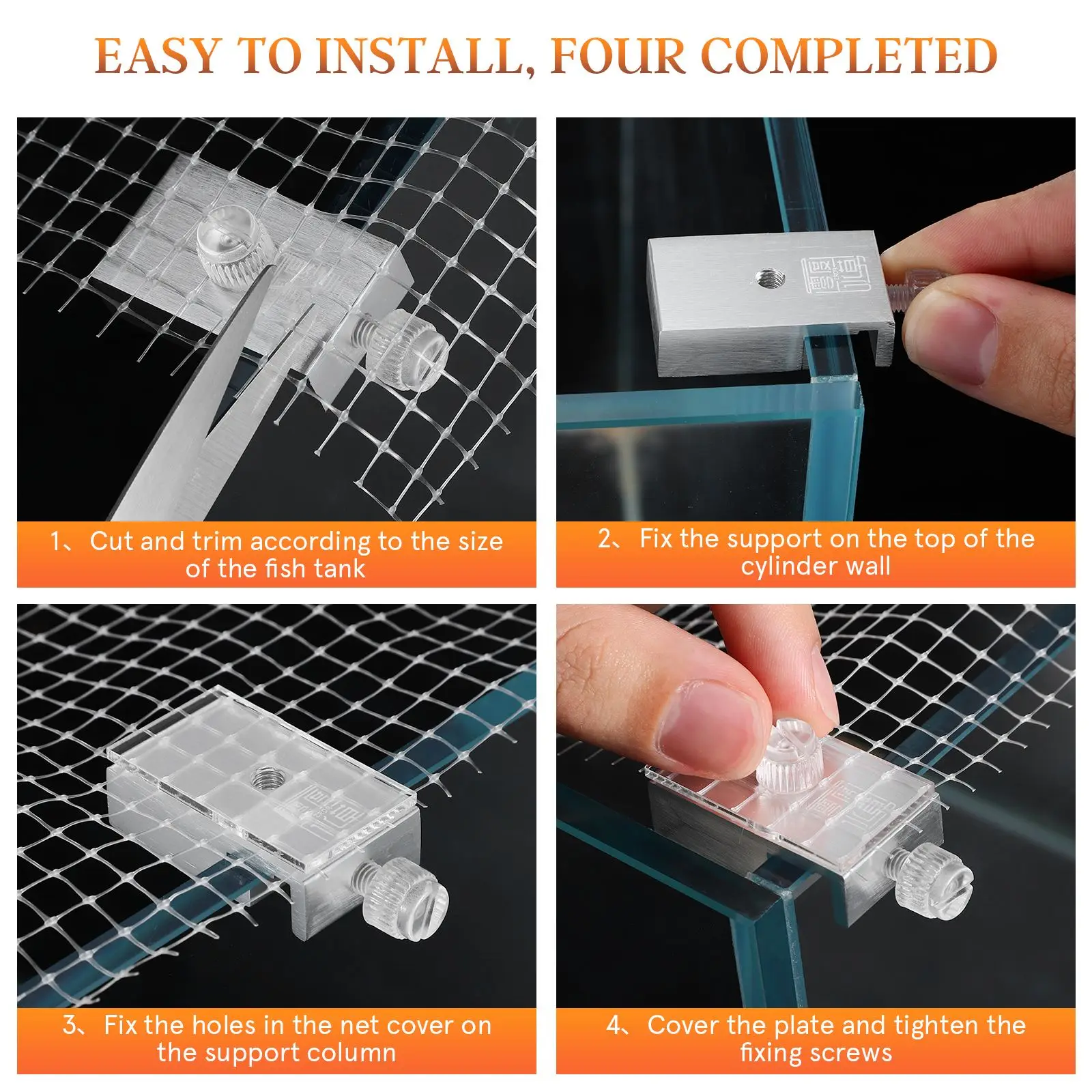 Marine Aquarium Accessories Fish Tank Anti-escaping Net Aquarium Mesh Cover Practical Fish Tank Netting Cover Clear Mesh