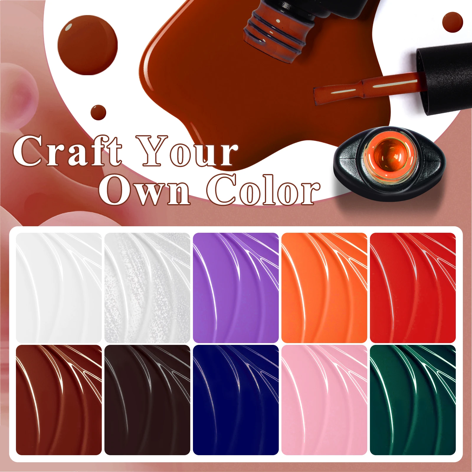 12PCS/SET Crackle Nail Polish Gel Set Cracking Nail Lacquer Quick Dry Gel Hybrid With Base Top Coat  Manicure Art Varnish Kit 4