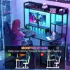 Computer Desk with LED Lights & Power Outlets, Home Office Desk with Reversible 5 Tiers Storage Shelves & Monitor Stand 5