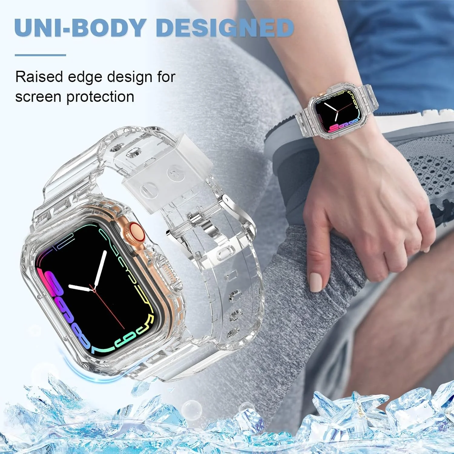 Crystal Clear Jelly Sport Band with Bumper Case