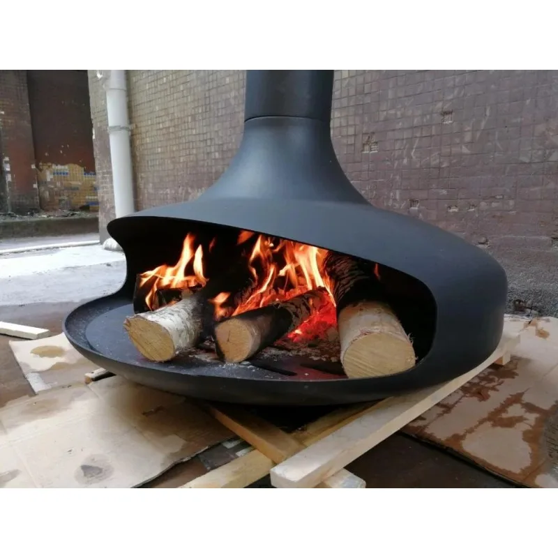 Indoor Roof Ceiling Suspended Hanging Fireplace Wooden Burning Steel Stove Wall Mounted Wood Burning Stove Firewood Fireplace