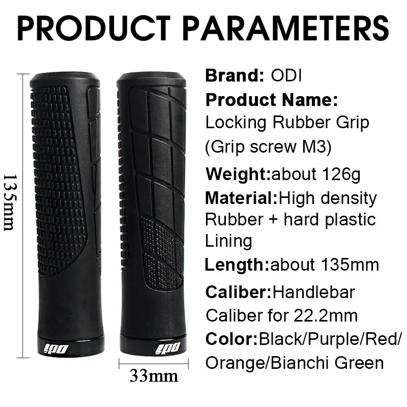 ODI Handlebar Grip Bike Rubber Anti Slip Shock Absortion Mountain Bike Grips Parts