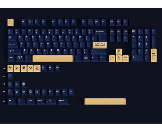 133 tasten/set GMK Stargaze Tastenkappen PBT Farbstoff Sublimation 