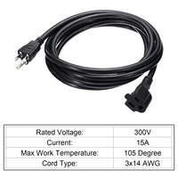 0.3-3 เมตร 3 PRONG สายไฟ 15A 14AWG อุปกรณ์สายไฟไฟฟ้าสายหญิง/ชายปลั๊กสายไฟสําหรับโคมไฟพัดลม 2