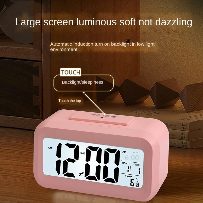 Description Picture 3 of itemDesk Digital Clock Table Electronic Clock Sound Control Backlight 12/24 Alarm Clock Ringtones Bedrooms Bedside Kids Home Decor