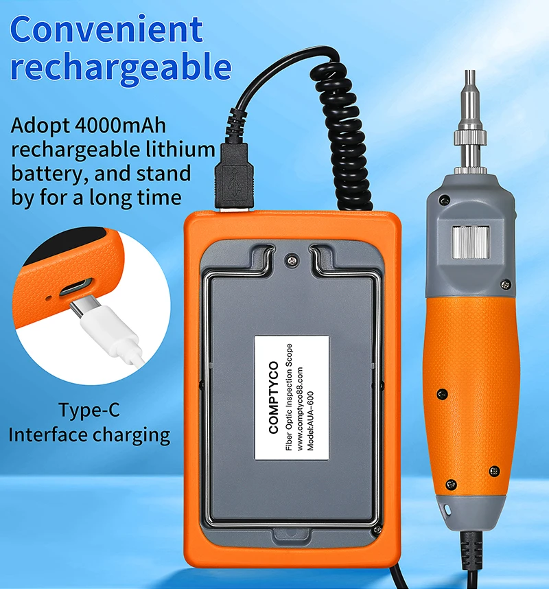 AUA-600 Fiber End Face Detector 400X Fiber Optic Microscope Video Probe SC FC ST
