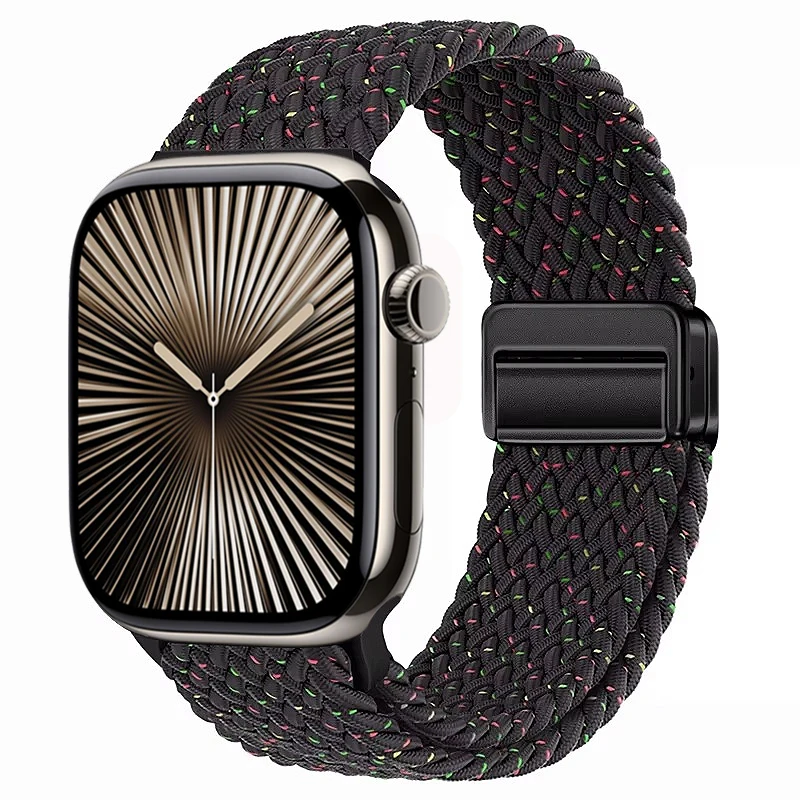 Nylon Braided Magnetic Loop Strap with Metal Accents