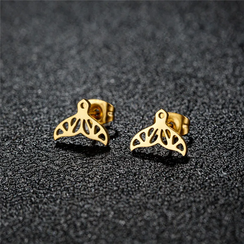 Goldene Koreanische Minimalistische Edelstahl-Ohrstecker für Damen Mode 2025 Schmuck Hund Volleyball Musik Ohrstecker Geschenk Großhandel – Detail 38