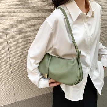 LEFTSIDE Schulter Seite Taschen für Frauen Leder Weibliche Neue 2023 Frühling Trend Mode Sattel Tasche Grün Handtaschen und Geldbörsen — изображение 3