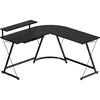 Vista L-Shape Desk with Monitor Stand, Black 4