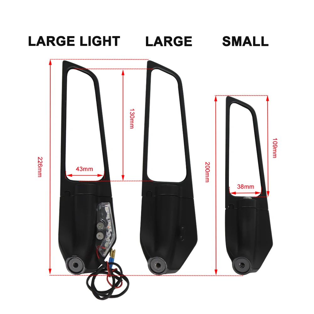 For YAMAHA YZF-R1 1998-2014 2013 2012 2011 2010 Motorcycle Mirror Modified Wind Wing Adjustable Rotating Rearview Mirror Moto 6