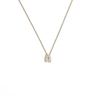 Colliers avec lettres à bulles pour femmes, pendentif initiales en zircone, chaîne en acier inoxydable plaqué or, bijoux cadeaux pour la fête du mois 5