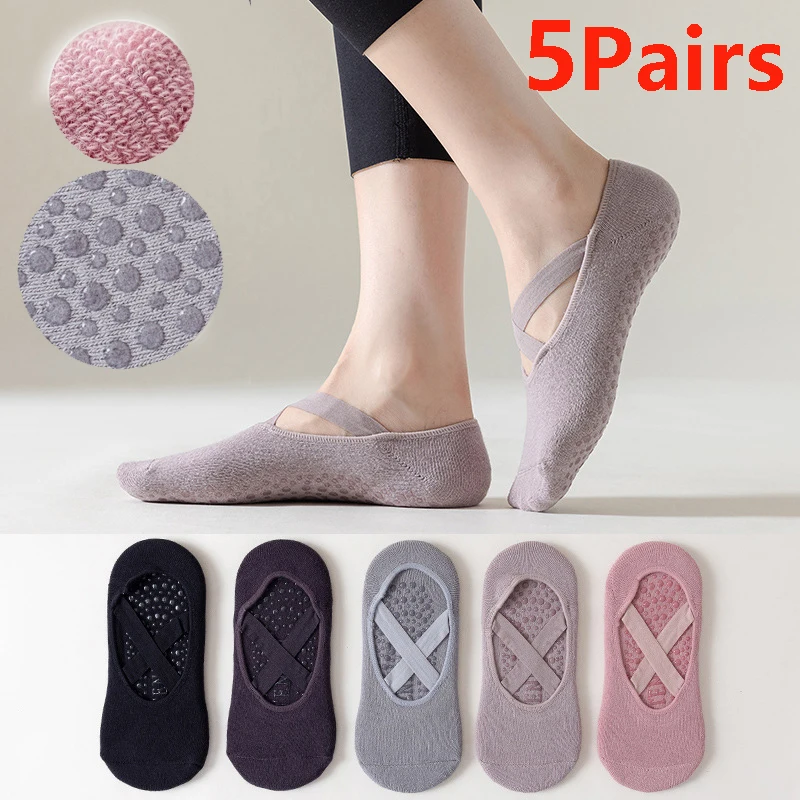 Professionelle Yoga-Socken für Damen, mit Silikon-Anti-Rutsch-Beschichtung, Pilates-Socken, atmungsaktive Baumwollsocken für den Innenbereich, geeignet für Fitnessstudio, Tanz und andere Sportarten.