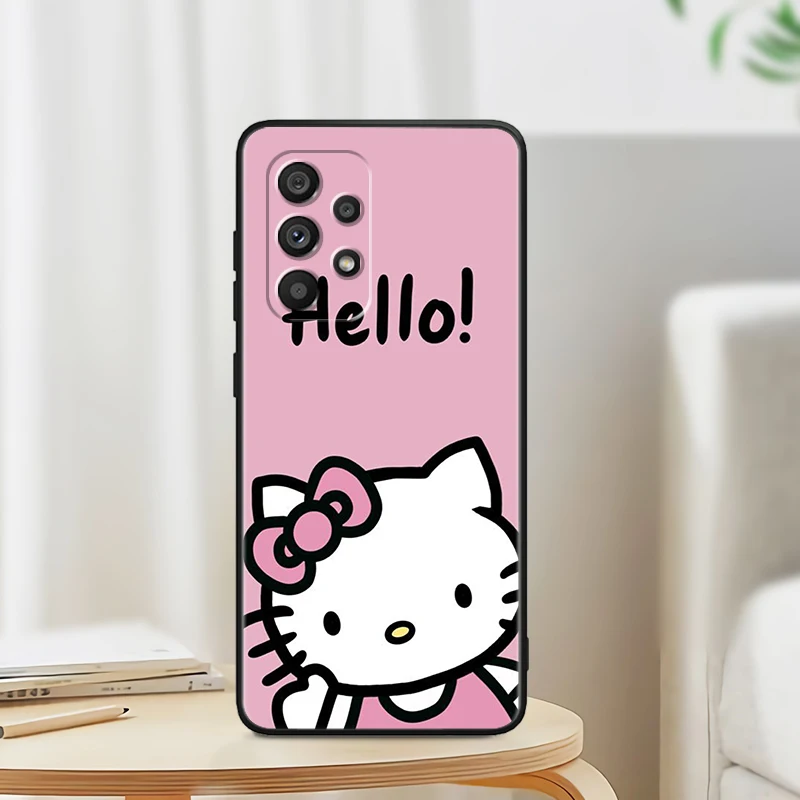 thumbnail image 1 of Anime Hello Kitty Sanrio para Samsung Note 20 10 Ultra Plus A31 A8 A14 j6 A12 A5 A70 A7 A34 A20 A04 A24 5G, funda de teléfono negra, 1 of 5