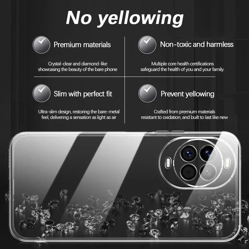Ultra-Slim Crystal Clear Non-Yellowing Phone Case with High-Definition Transparency