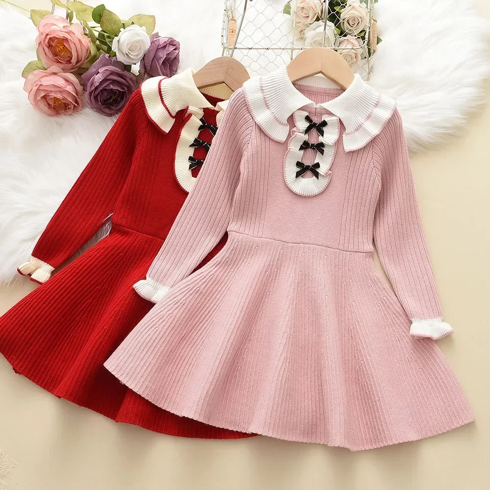 Orso Leader autunno inverno ragazze vestito ragazze 4-8Y bambini principessa festa maglione abiti a maglia Costume di natale vestiti bambina