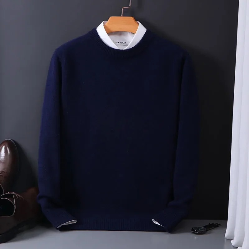 Turtleneck Sweater Cashmere Sweater O-neck Pullovers Men's Loose Oversized M-5XL Knitted Bottom Shirt Autumn Winter Korean Casual Men's Top
