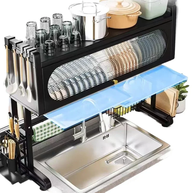Over Sink Dish Drying Rack 3 Tier Large Metal Dish Rack Over Counter for Kitchen Sink Shelf Multifunctional