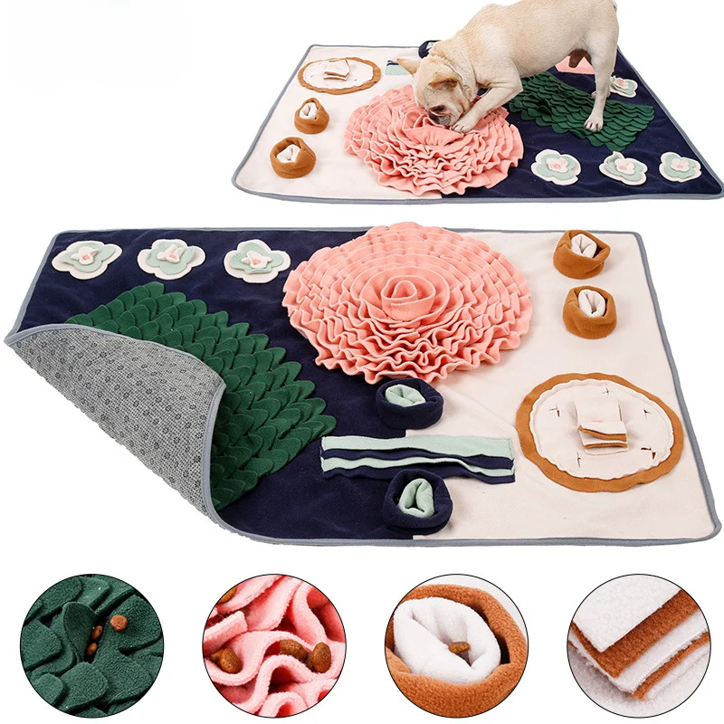 

Dogs Snuffle Mat Pet Leak Food Anti Choking Mat Cat Dog Training Blanket Pet Slowing Feeding Intelligence Mat Nose Work Toy
