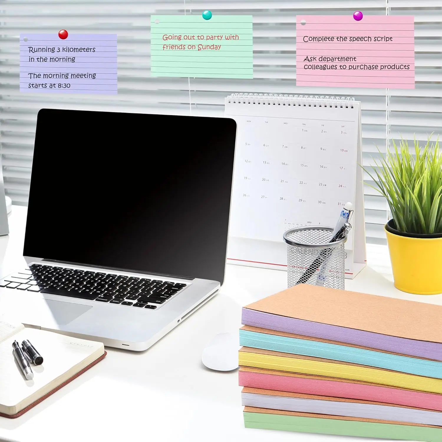 Vibrant Ruled Notecard Set with Binder Ring
