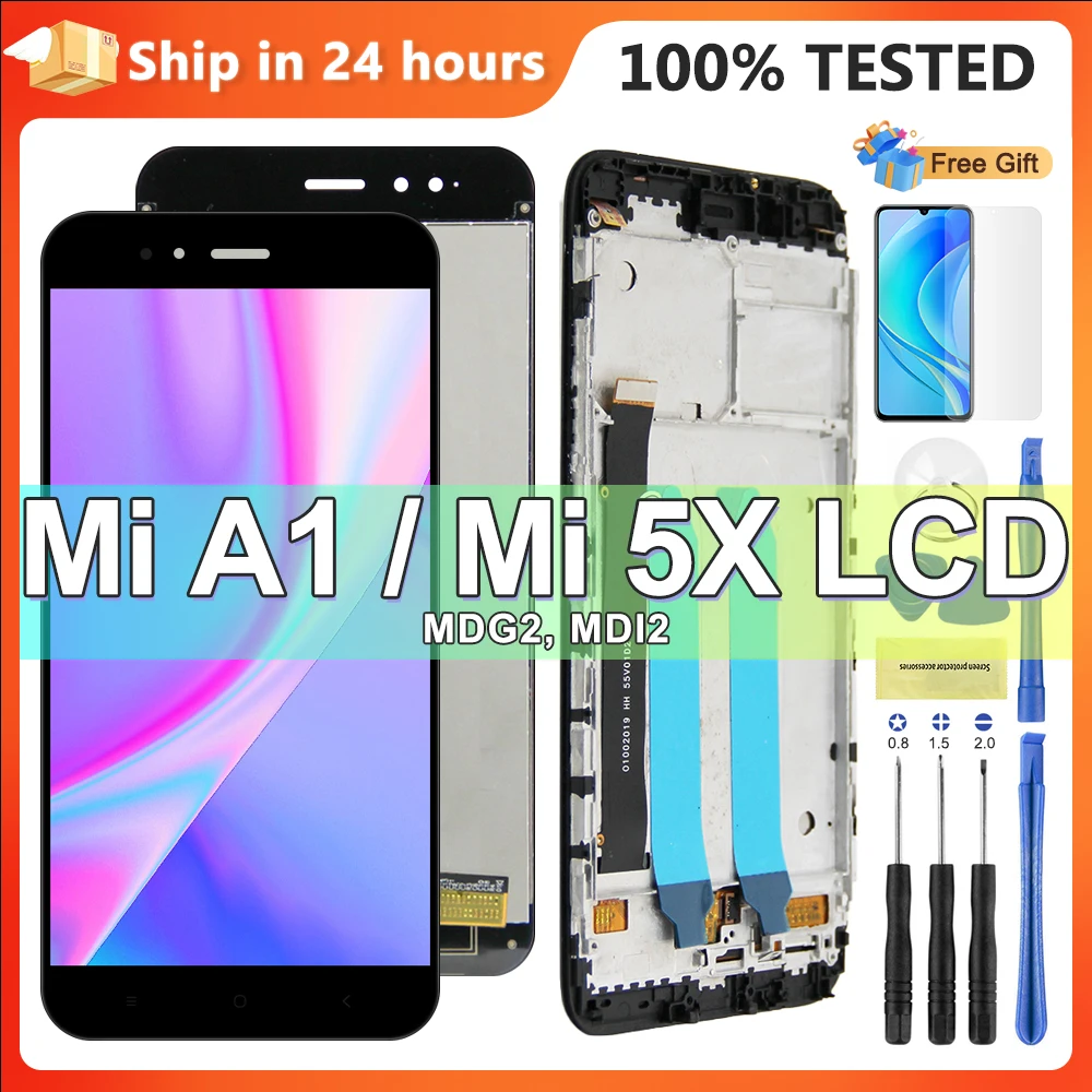 

5.5"AMOLED For Xiaomi Mi A1 LCD Display Touch Screen Digitizer Assembly For Xiaomi MiA1 Mi 5X Mi5X MDG2 MDI2 Screen With Frame