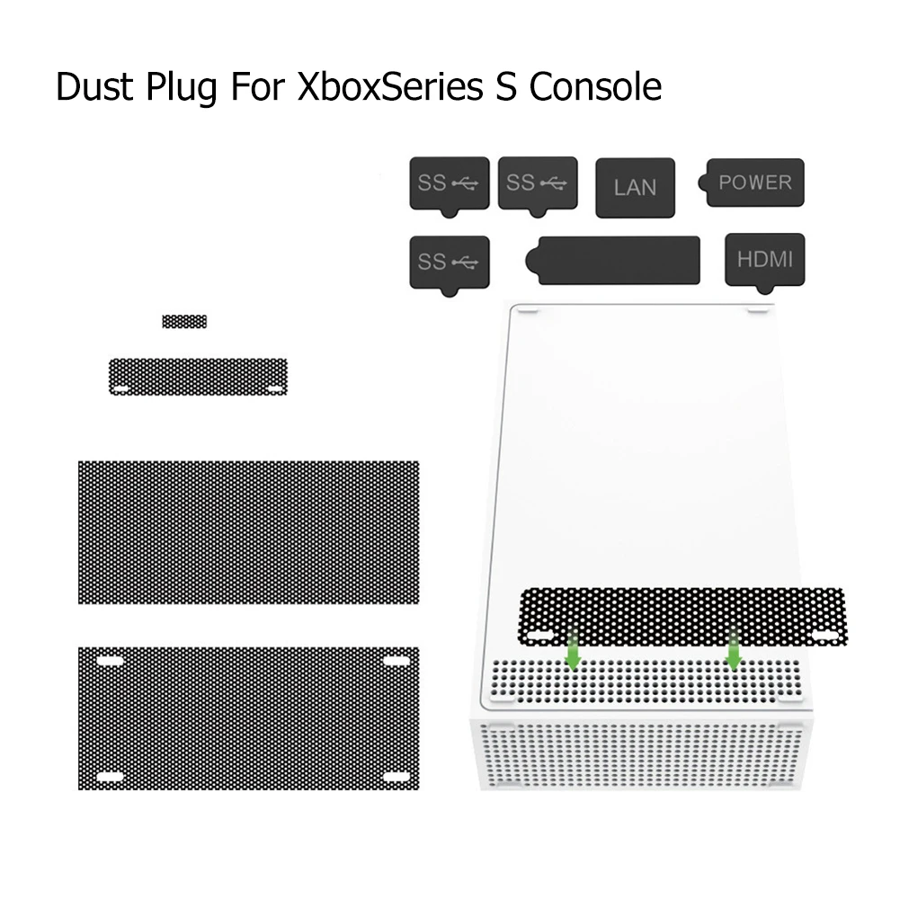 게임 콘솔 먼지 필터 실리콘 플러그, Xbox 시리즈 S 콘솔 먼지 플러그, 메쉬 네트 게임 액세서리, 11 개
