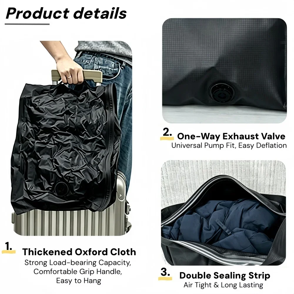 Space-Saving Travel Compression and Storage Bags - Airtight, Waterproof, Roll-Up Luggage Organizer