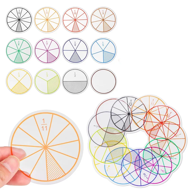 

12Pcs Fraction Education Math Kids Learning Montessori Toys 3 5 6 7 8 12 14 Years Old Juegos Didácticos Niños Kinder Spielzeug