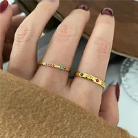 2PCS/Set Stainless Steel Rainbow Color Cubic Zircon Stone Finger Rings for Women INS Gold Color Waterproof Stars Ring Jewelry - Image 3