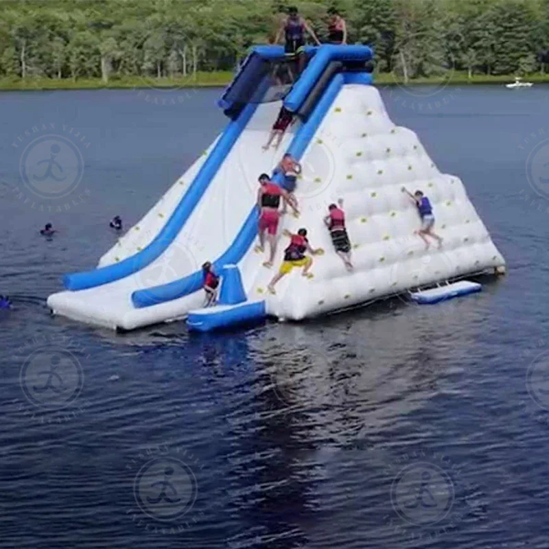 Aqua Park Water Game Inflatable Iceberg Ocean Floating Rock Climbing Inflatable Water Iceberg Slide for Kids and Adult