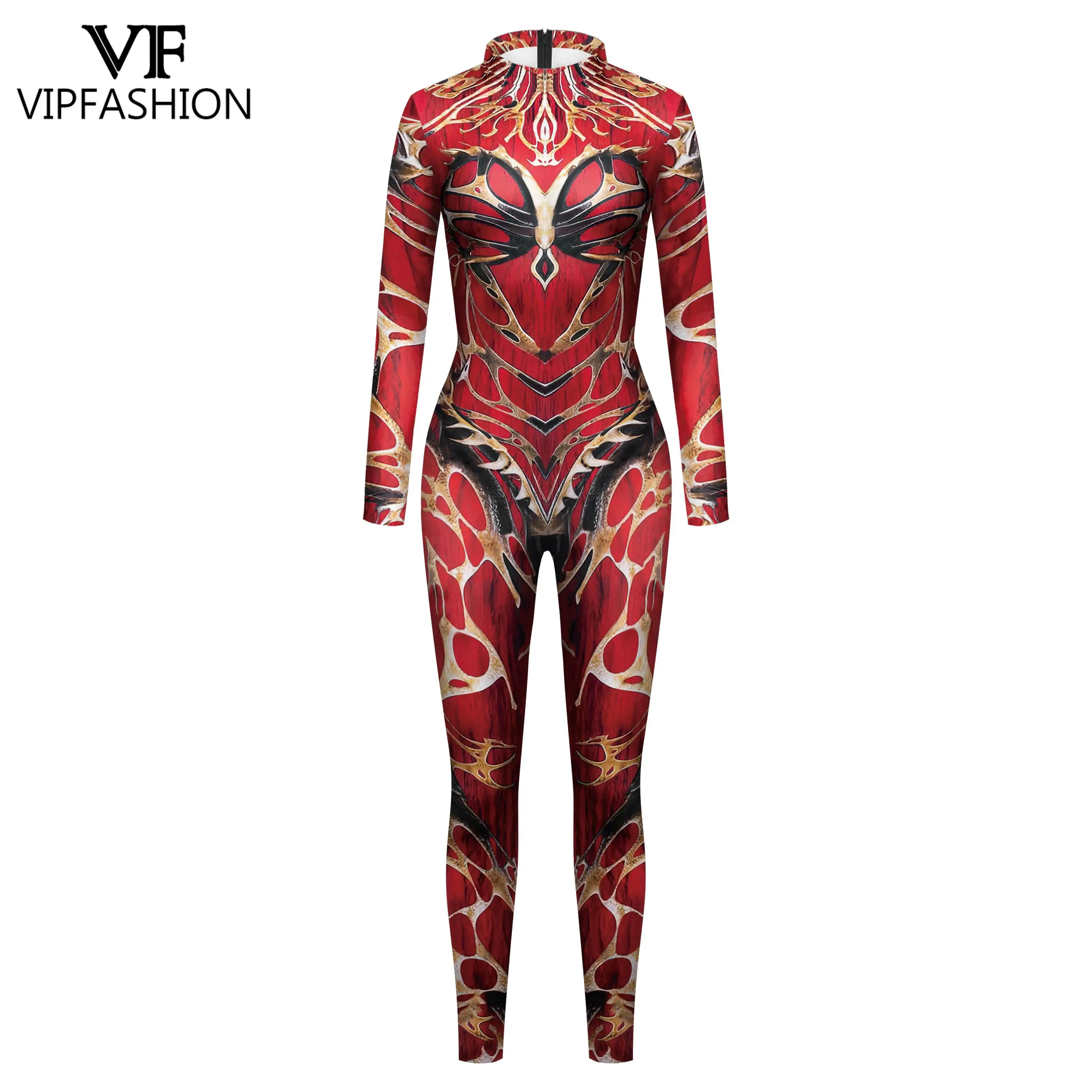 

VIP FASHION New Arrival Halloween Costume Women's Zentai Bodysuit Sexy Party Jumpsuits Lady Carnival Holiday Punk Outfit Clothes