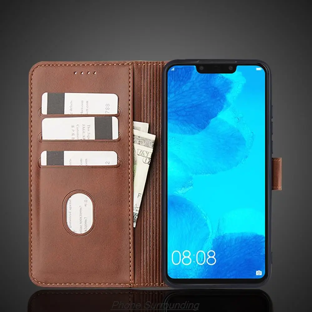 Elegant PU Leather Wallet Flip Case – Retro Protective Cover with Lanyard